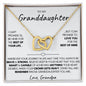 Granddaughter Necklace, (Love Grandpa) 14k Gold Connected Hearts Necklace