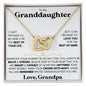 Granddaughter 14k Gold Hearts 'Be Brave' Necklace (Love, Grandpa) 18K Yellow Gold Finish Standard Box