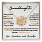 Granddaughter (Love, Grandma and Grandpa) Beautiful Gold Connected Hearts Necklace