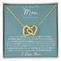 To My Beautiful Mom (On My Wedding Day, Daughter) - Gold Hearts Necklace With Message Card, On Daughter's Wedding Day Gift for Mom 18K Yellow Gold Finish Standard Box
