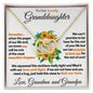 Granddaughter (Love Grandma and Grandpa) | Beautiful 14k White Gold Necklace Connected Hearts 18K Yellow Gold Finish Standard Box