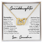 Granddaughter Necklace, Keep Me In Your Heart, Gold and Stainless Steel Locked Hearts Necklace 18K Yellow Gold Finish Standard Box