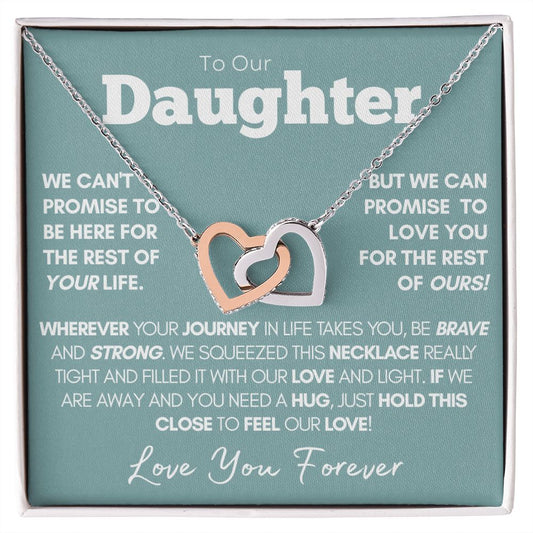 To Our Daughter - Rose Gold Hearts Necklace