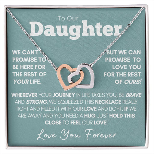 To Our Daughter - Rose Gold Hearts Necklace Polished Stainless Steel & Rose Gold Finish Standard Box