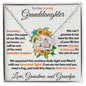 Granddaughter (Love Grandma and Grandpa) | Beautiful 14k White Gold Necklace Connected Hearts Polished Stainless Steel & Rose Gold Finish Standard Box