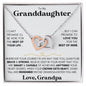 Granddaughter 14k Gold Hearts 'Be Brave' Necklace (Love, Grandpa) Polished Stainless Steel & Rose Gold Finish Standard Box