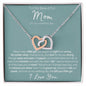 To My Beautiful Mom (On My Wedding Day, Daughter) - Gold Hearts Necklace With Message Card, On Daughter's Wedding Day Gift for Mom Polished Stainless Steel & Rose Gold Finish Standard Box