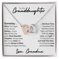 Granddaughter Necklace, Keep Me In Your Heart, Gold and Stainless Steel Locked Hearts Necklace Polished Stainless Steel & Rose Gold Finish Standard Box