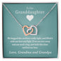 To Our Granddaughter - Beautiful Gold Locked Hearts Necklace