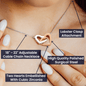 To My Granddaughter (Love, Grandma) - Beautiful Connected Hearts Granddaughter Necklace