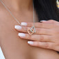 To My Mom (On My Wedding Day) | Stainless Steel Rose Gold Connected Hearts Necklace