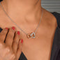 To My Beautiful Grandma - Rose Gold Connected Hearts Necklace, Poem Card, and Box