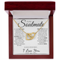 To My Soulmate - One Wish, Stainless Steel and Rose Gold Necklace 18K Yellow Gold Finish Luxury Box