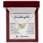 Granddaughter Necklace, Keep Me In Your Heart, Gold and Stainless Steel Locked Hearts Necklace 18K Yellow Gold Finish Luxury Box