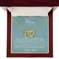 To My Beautiful Mom (On My Wedding Day, Daughter) - Gold Hearts Necklace With Message Card, On Daughter's Wedding Day Gift for Mom