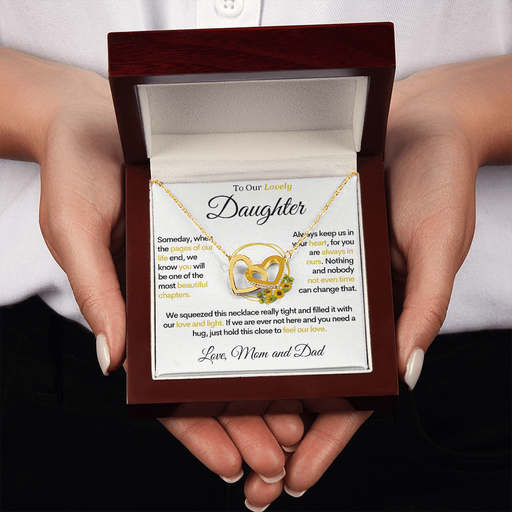 To Our Lovely Daughter - Pages of Our Life, Gold Hearts Necklace Gift for Daughters