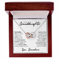 Granddaughter Necklace, Keep Me In Your Heart, Gold and Stainless Steel Locked Hearts Necklace Polished Stainless Steel & Rose Gold Finish Luxury Box