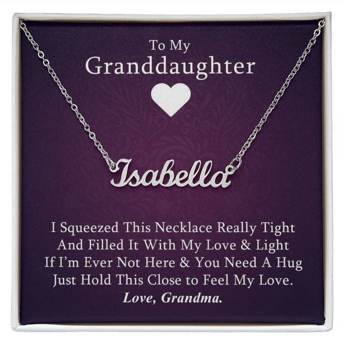 To My Granddaughter (Grandma) - Custom Name Necklace Stainless Steel Polished Stainless Steel Standard Box