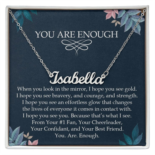 You Are Enough | Personalized Stainless Steel Monogram Necklace