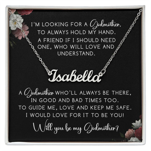Will You Be My Godmother? - Stainless Steel Name Necklace, Personalized God Mother Gift