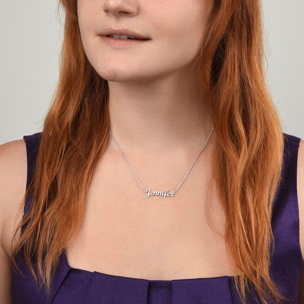 Beautiful Brilliant Daughter - Beautiful Custom Name Necklace & Message Card