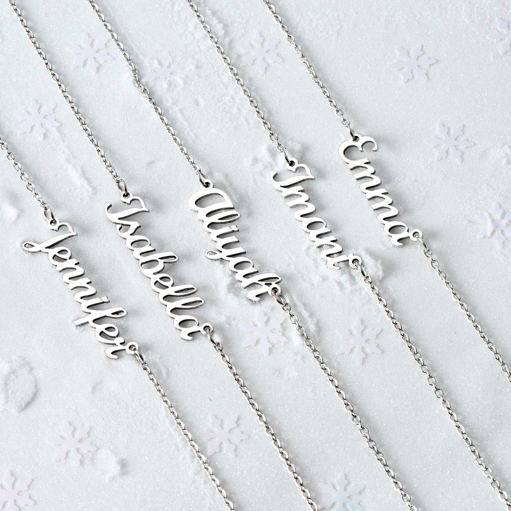 Beautiful Brilliant Daughter - Beautiful Custom Name Necklace & Message Card