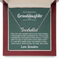 To My Beautiful Granddaughter (Love Grandma) | Custom Stainless Steel Name Necklace and Poem Card