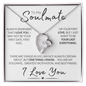 To My Soulmate – One Thing I Know | Stainless Steel and Gold Necklace 14k White Gold Finish Standard Box