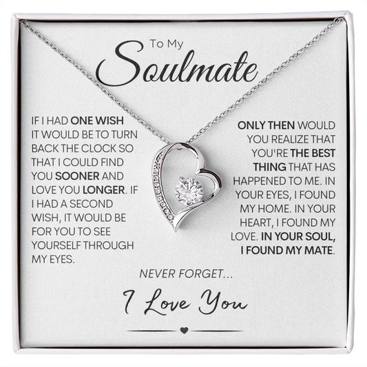 Soulmate Heart Necklace, Valentine's Gift for Her, Birthday Present, Anniversary Gift Soulmate "Two Wishes"