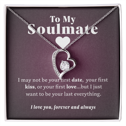 To My Soulmate - Your Last Everything (Purple Card) | 14k White Gold or Yellow Gold Necklace