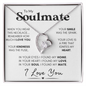 To My Soulmate - Your Smile | Stainless Steel and Gold Heart Necklace 14k White Gold Finish Standard Box