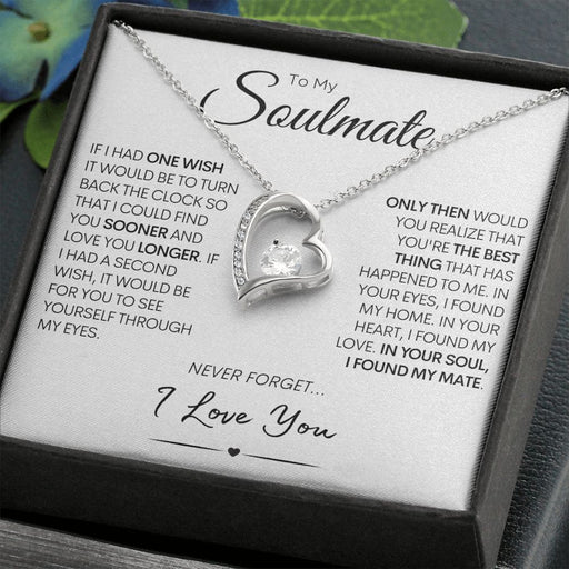 Soulmate Heart Necklace, Valentine's Gift for Her, Birthday Present, Anniversary Gift Soulmate "Two Wishes"