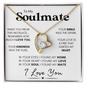To My Soulmate - Your Smile | Stainless Steel and Gold Heart Necklace 18k Yellow Gold Finish Standard Box