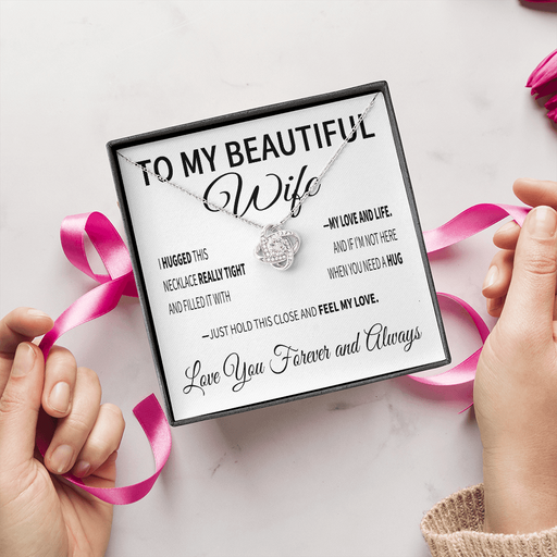 To My Beautiful Wife — My Love and Life | Stainless Steel 14k White Gold Necklace