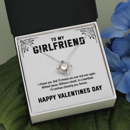 To My Girlfriend - I'll Always Choose You (VALENTINES DAY) | 14k White Gold Stainless Steel Necklace | Unique Handmade Gold Necklace for Girlfriend