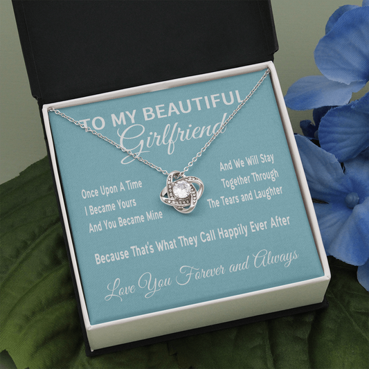 To My Girlfriend - Through the Tears and Laughter | 14k White Gold Necklace