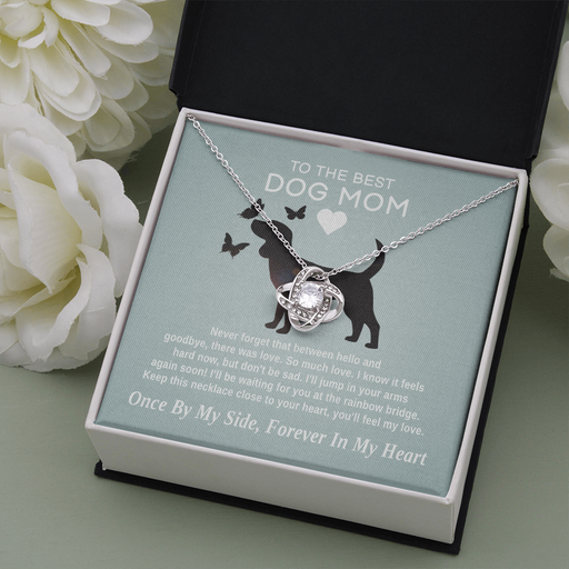 To the Best Dog Mom - I'll Be Waiting For You | 14k White Gold & Stainless Steel Remembrance Necklace