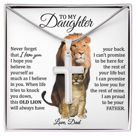Daughter Cross Necklace (Love Dad) | Proud to Be Your Father