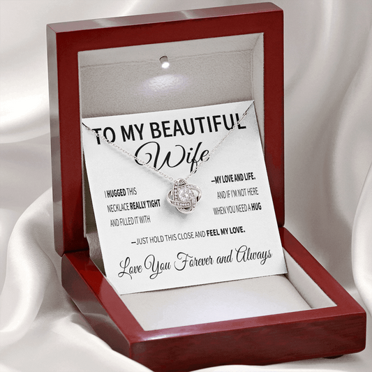 To My Beautiful Wife — My Love and Life | Stainless Steel 14k White Gold Necklace
