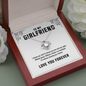 To My Girlfriend - I Choose You | 14k White Gold Stainless Steel Necklace | Unique Handmade Gold Necklace for Girlfriend (Love You Forever) Mahogany Style Luxury Box (w LED)
