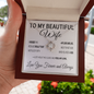 To My Beautiful Wife — My Love and Life | Stainless Steel 14k White Gold Necklace