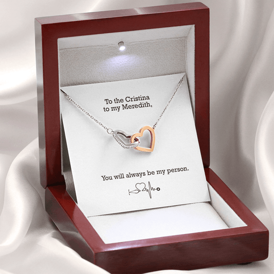 Cristina to My Meredith - You Will Always Be My Person | Locked Hearts Friendship Necklace Jewelry ShineOn Fulfillment
