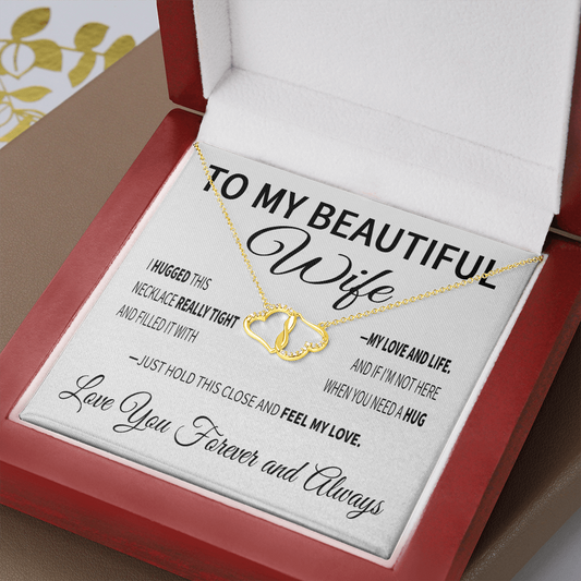 To My Beautiful Wife - My Love and Life | 10k Solid Gold & 18 Authentic Diamond Necklace