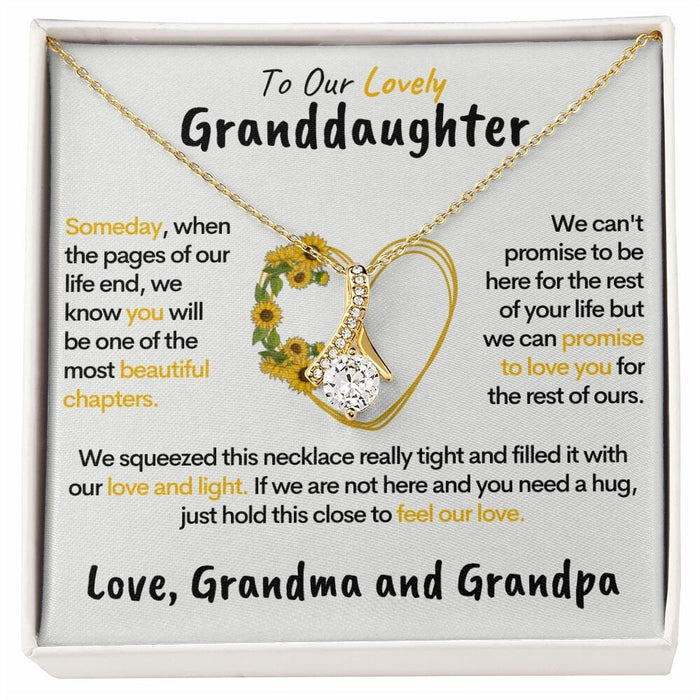 Lovely Granddaughter (Love Grandma & Grandpa) - Beautiful Gold Pendant Necklace