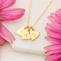 Paw Prints on My Heart | Stamped Initials Remembrance Necklace | 18K Gold