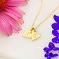 Paw Prints on My Heart | Stamped Initials Remembrance Necklace | 18K Gold 18k Yellow Gold - 2 Hearts