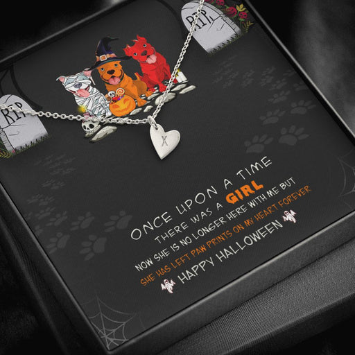 Paw Prints on My Heart | Stamped Initials Remembrance Necklace | 18K Gold Sterling Silver - 1 Heart