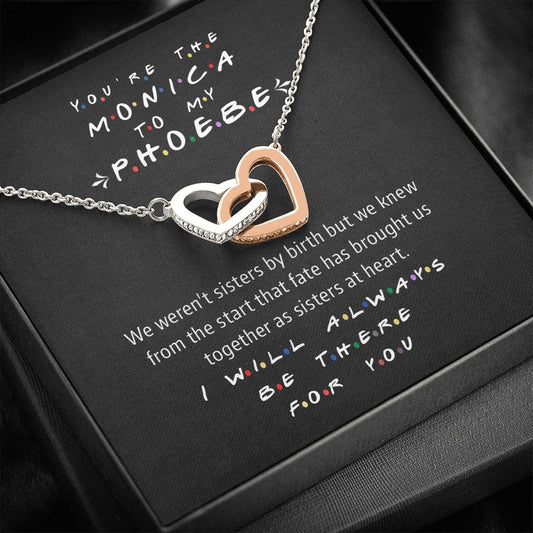 The Monica to My Phoebe | Vibrant Trending Locked Hearts Friendship Necklace Jewelry ShineOn Fulfillment Standard Box 