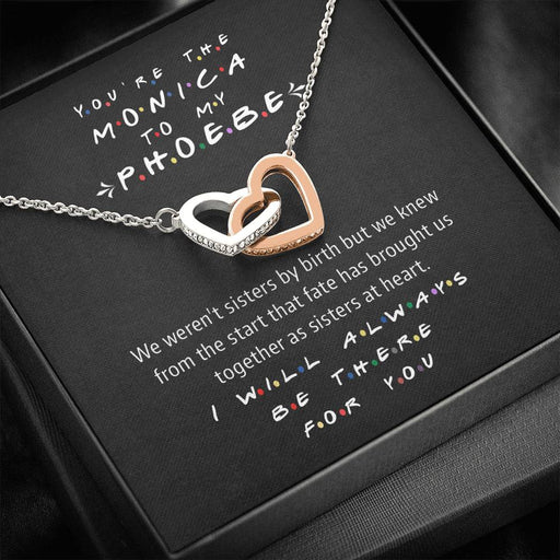 The Monica to My Phoebe | Vibrant Trending Locked Hearts Friendship Necklace Standard Box