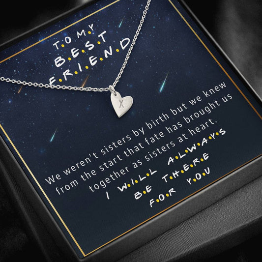 To My Best Friend - I'll Be There For You | 18k Gold / Silver Personalized Hearts Friendship Necklace Jewelry ShineOn Fulfillment Sterling Silver - 1 Heart 